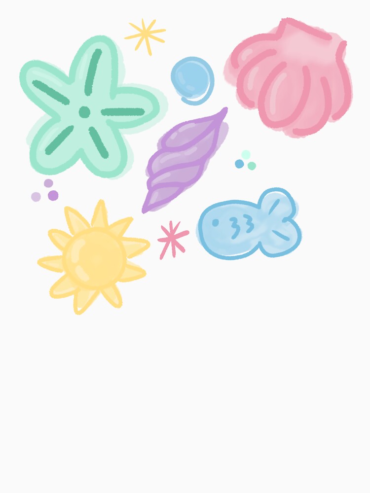 Soft Pastel Beach Shells Illustration by BitDoodle