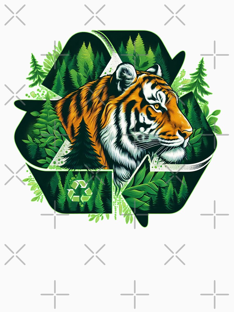 Bengal Tiger Recycle Design — Endangered Wildlife Conservation Art, Save The Tigers Nature Gift by BeaverFriends