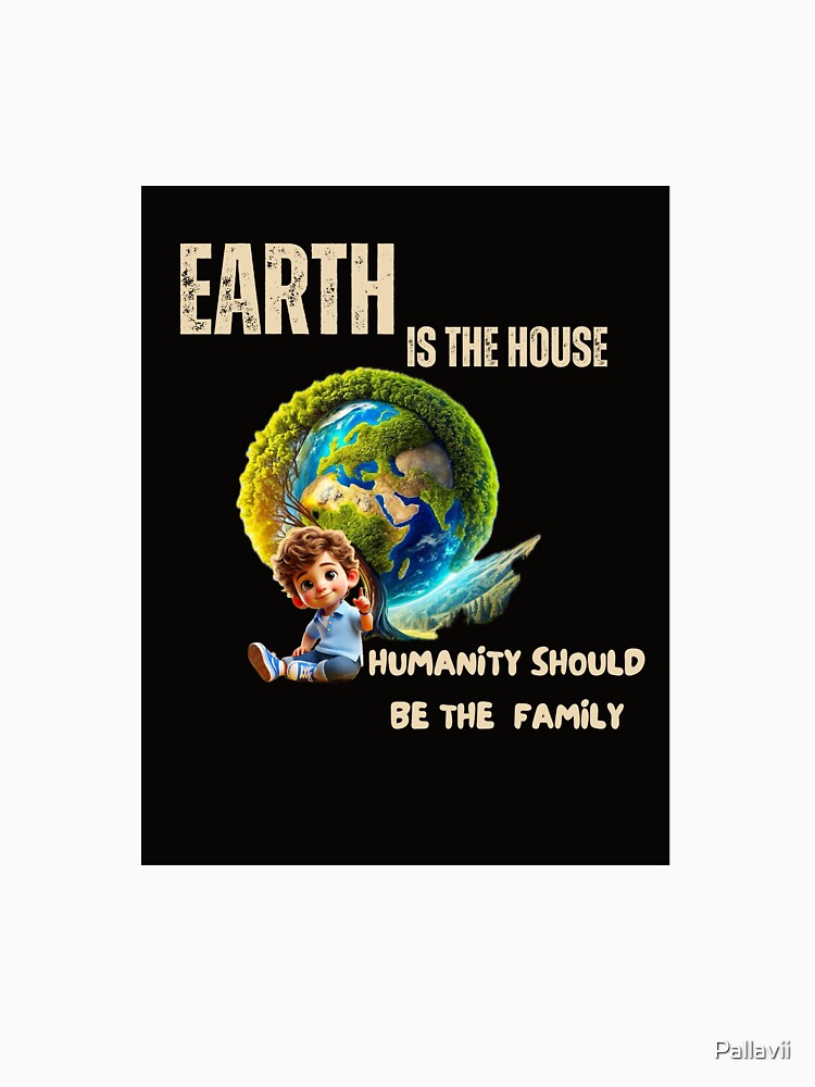 Cute Earth and Boy – Humanity Quote Art by Pallavii