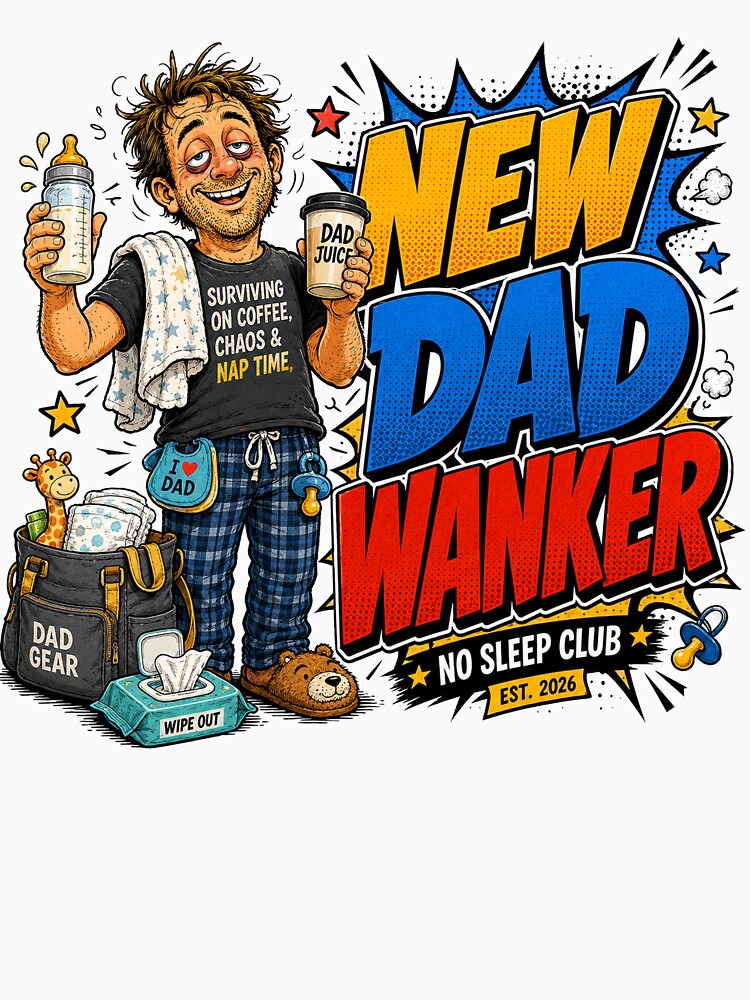 New Dad Wanker No Sleep Club Funny Dad Gift by UrbanKangaroo