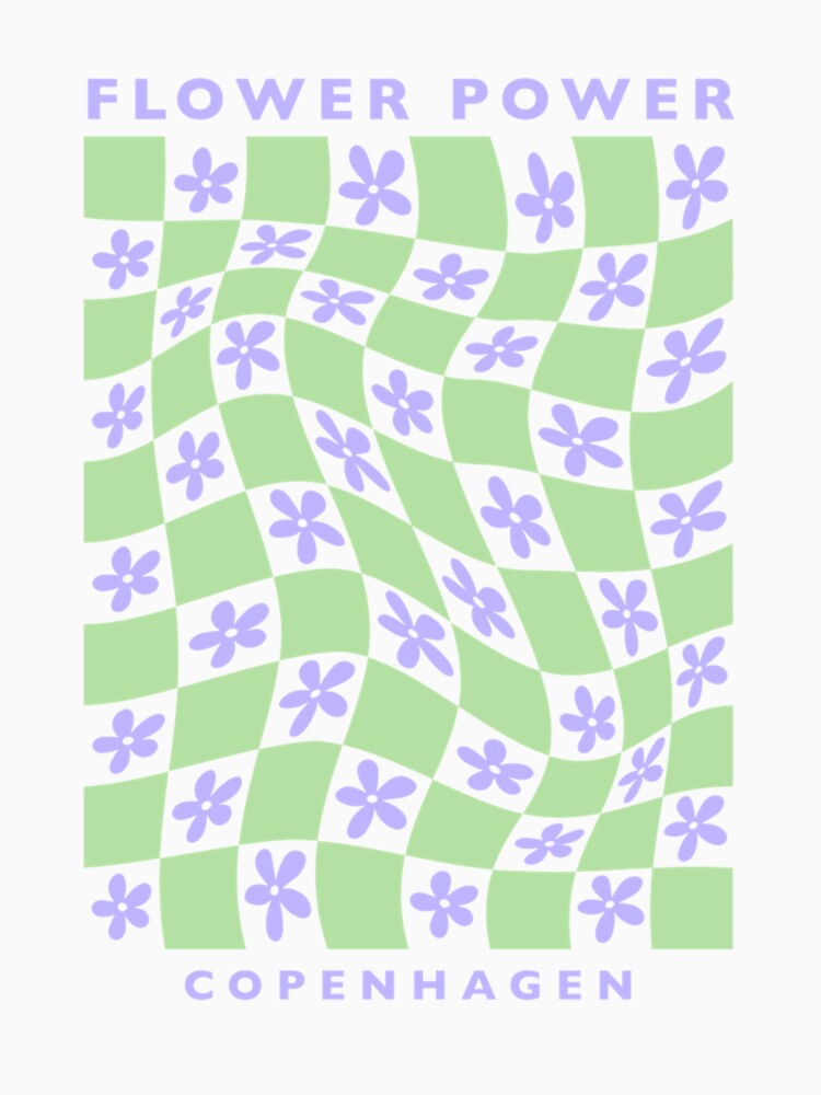 Danish Pastel Aesthetic Flower Power Copenhagen Market Green by 4seasondesign