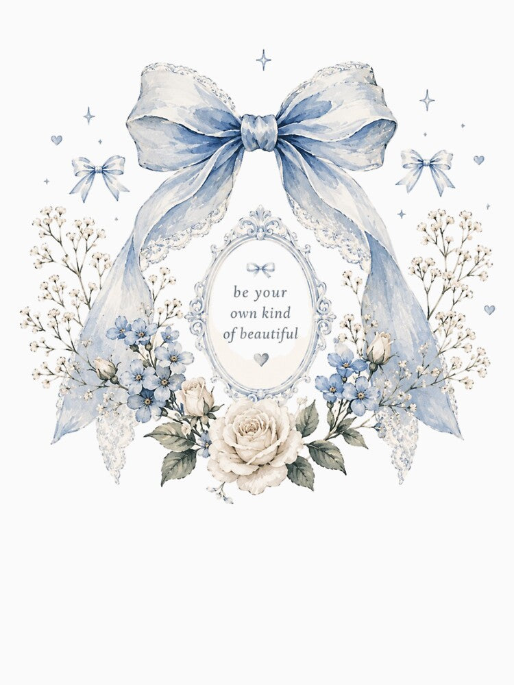 Blue Bow Coquette Floral Design by LunaVales