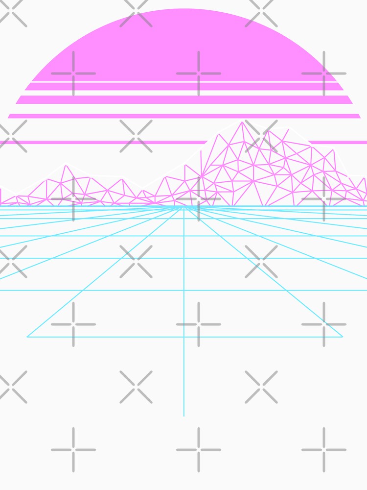 Outran Synthwave Sunset Vaporwave Grid Aesthetic Gift by VaporwaveAnime