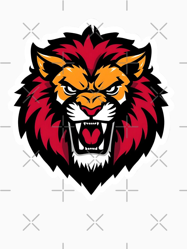 Savage Lion Head – Bold Roaring King Mascot Design by Kavya Art