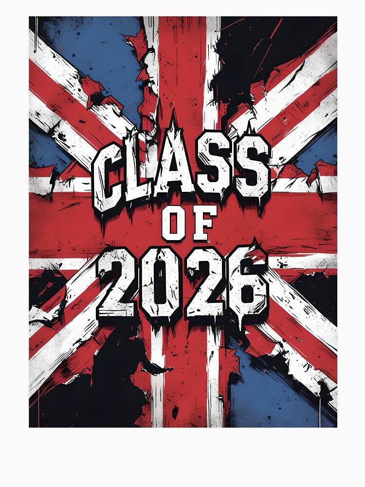 Distressed Union Jack "Class of 2026" Graduation Design by DarylWelsh2024