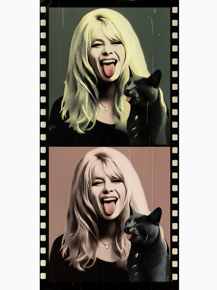 Vintage Film Strip Portrait - Lost 60s Starlet Pop Art Halftone Print by SammyMorry