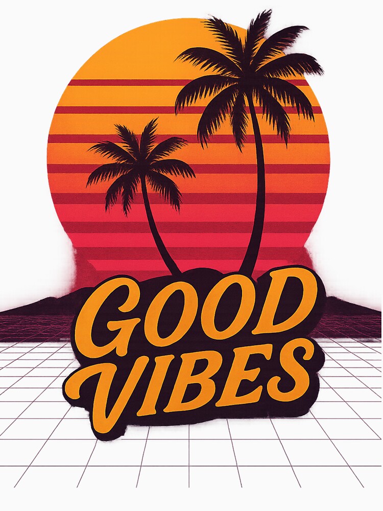 Good Vibes Retro Summer Beach Artwork by AuuuStudio