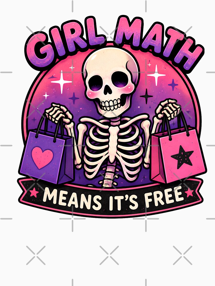 Sarcastic Funny Skeleton Girl Shopping Math Sticker by Little Chuu