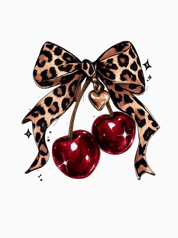 Cherry Bow Leopard Print – Coquette Girly Aesthetic by Aura.Creative