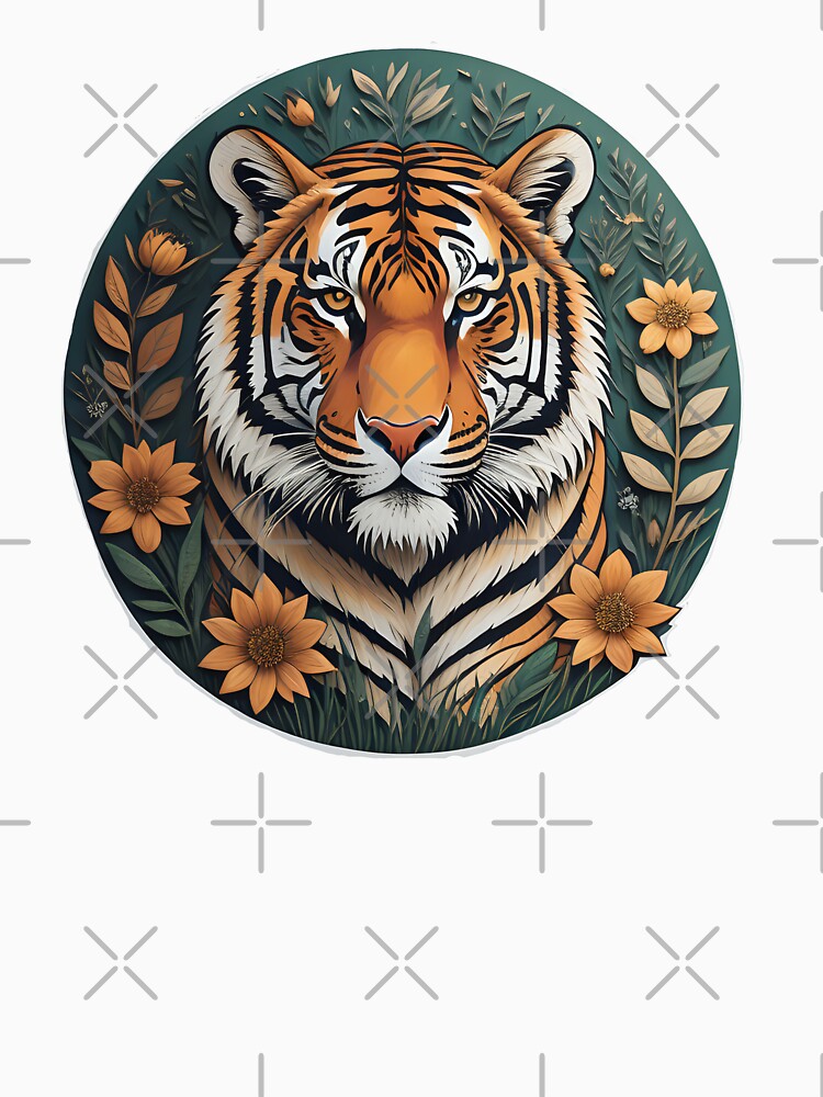 Tiger surrounded by flowers by WildStudiio