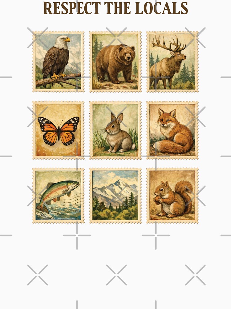Respect The Local Wildlife, Animal Lover, Protect National Parks, Postage Stamp by SanipepaVase