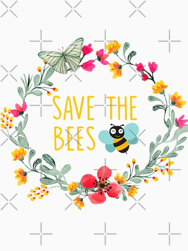 Save the Bees T-Shirt Nature Lovers Gift Floral by TimLittle12