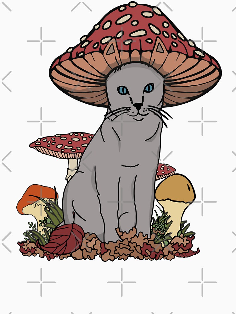Fairy Cat With Mushroom Hat Cottagecore Aesthetic by alenaz
