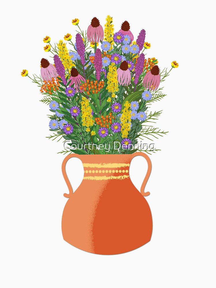 Bouquet of Native Flowers in Clay Pot by Bittersweet Gardener