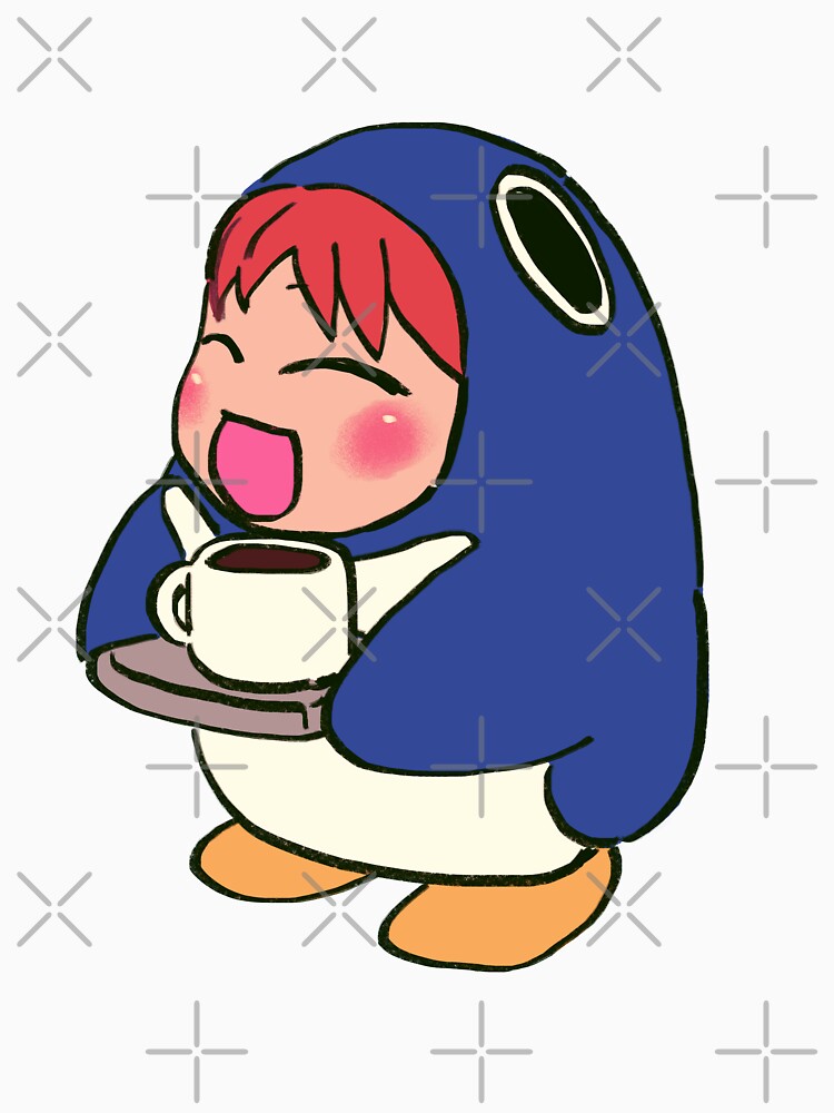 I draw cafe penguin mascot chiyo chan serving coffee with a tray / azumanga daioh by RansRoom