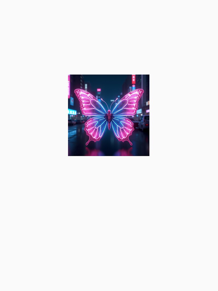 Cyber Glitch Butterfly – Neon Y2K Chrome Aesthetic Design by Srahul