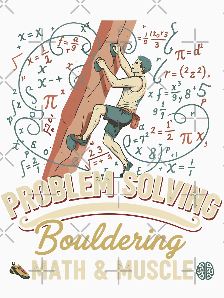 Bouldering Math & Muscle Problem Solving Climb by LuminOrb