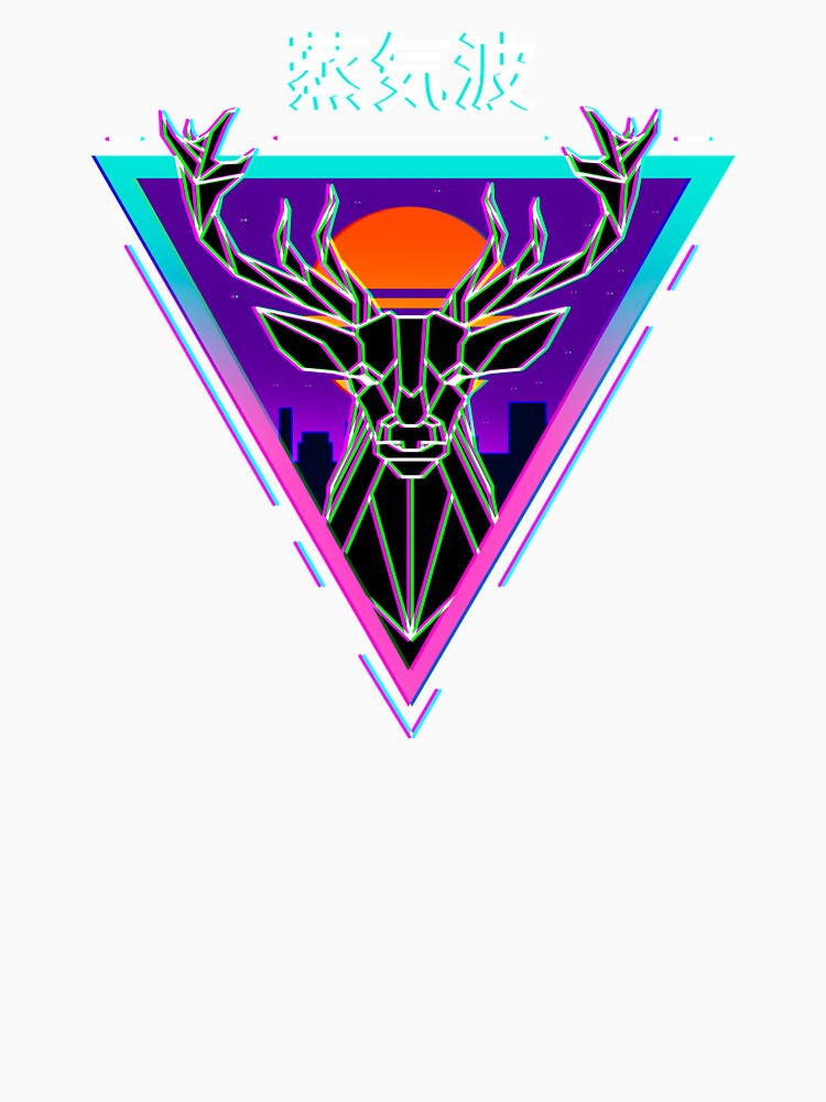 Vaporwave Art - 90's Retro Deer Japanese Otaku Aesthetic by Hitagivapor