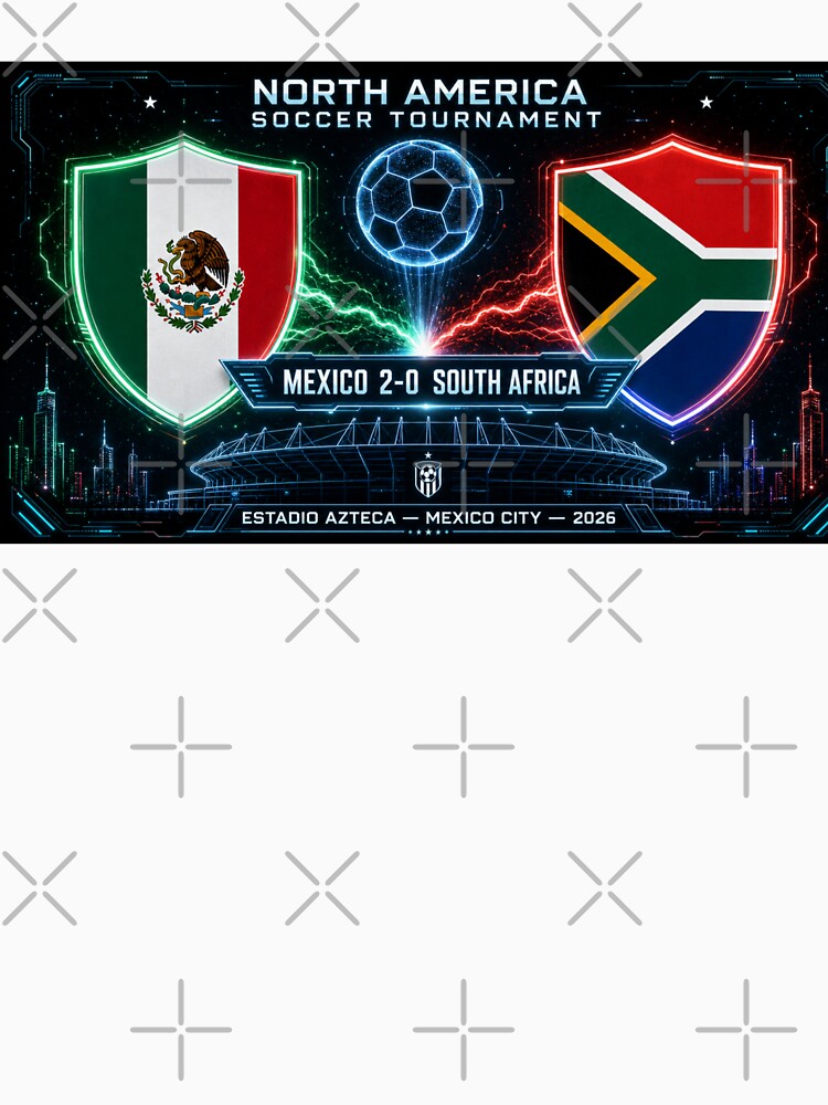 Mexico vs South Africa Soccer Match Neon Artwork by BrickByDream