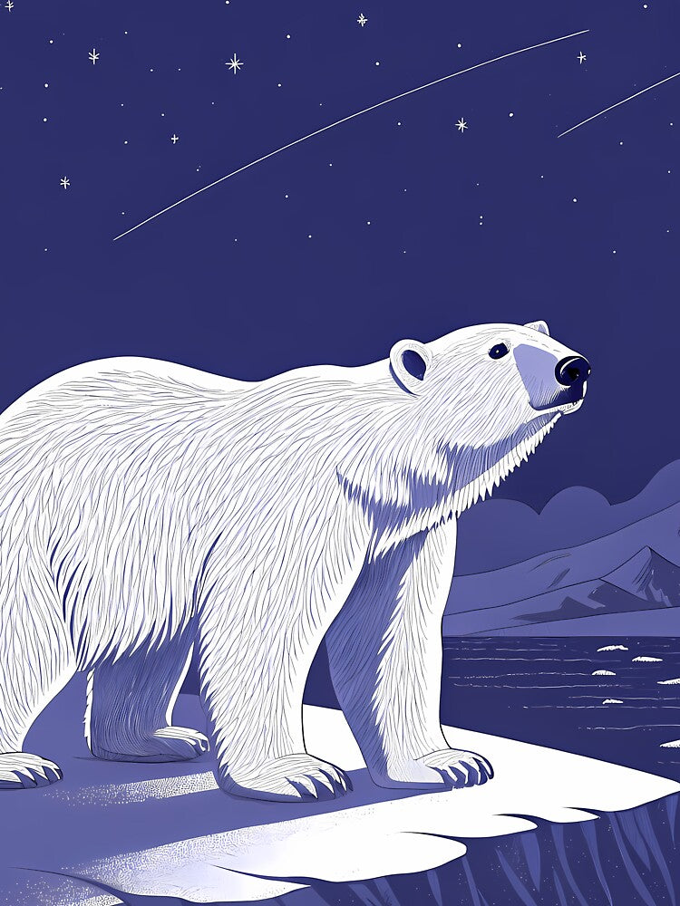 Bear Blue Illustrations Animal Art Nature Creature by ART ATTACK ZONE