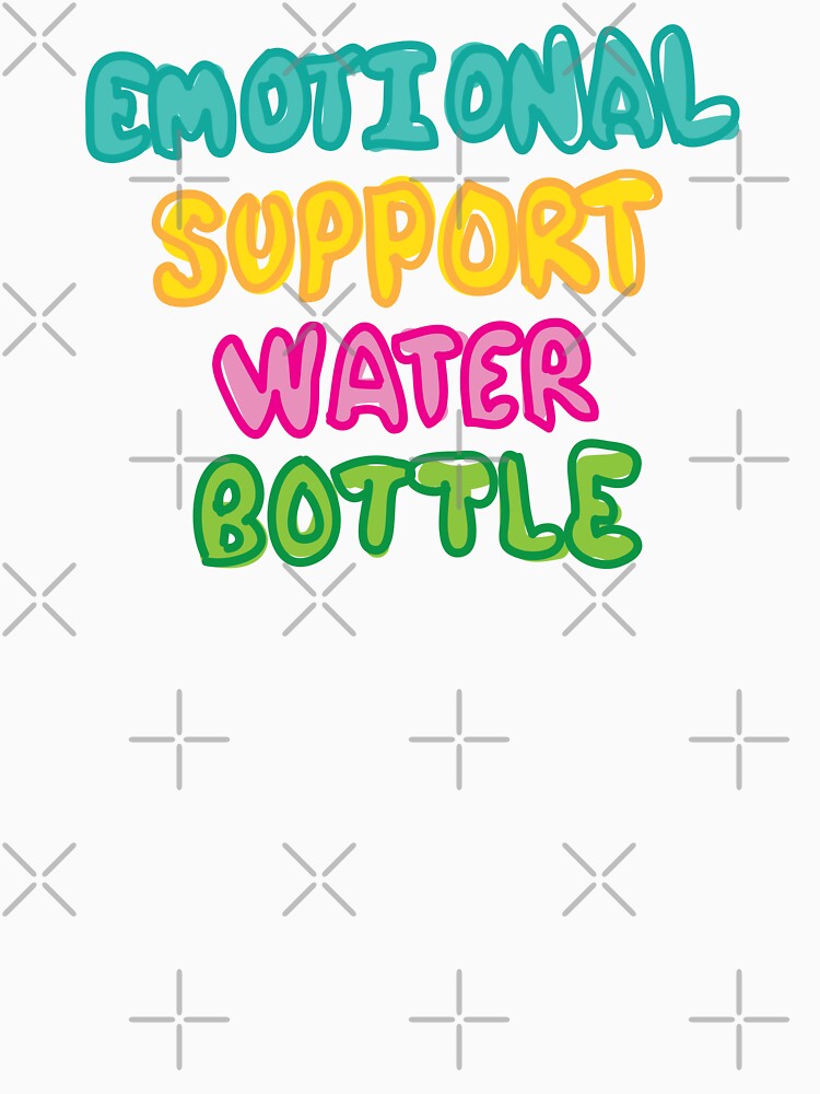Emotional support water bottle cute colorful typography by fluffyfamcraft