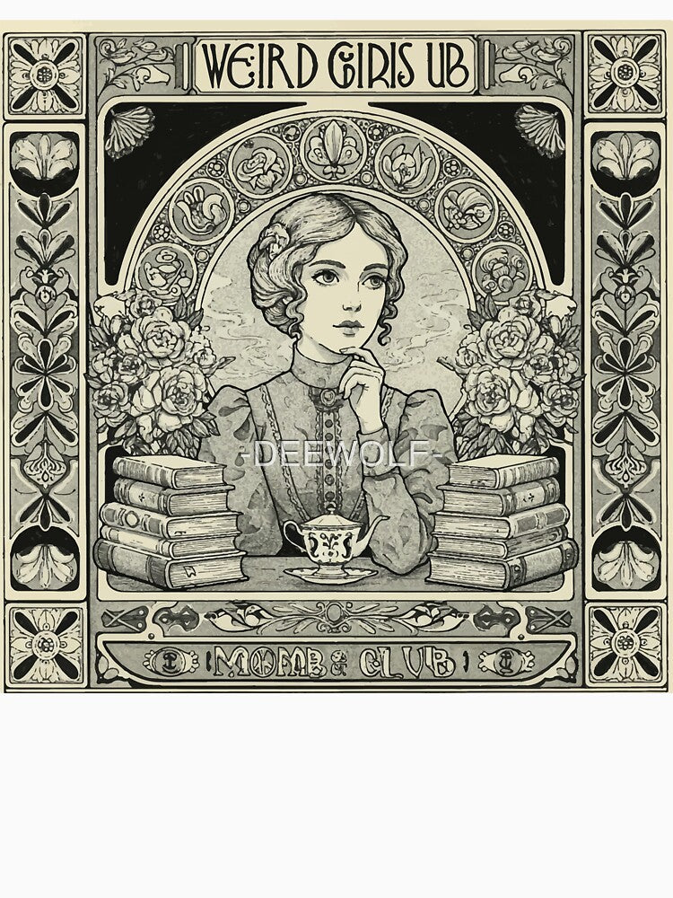Weird Girls Book Club Victorian Gothic Vintage Art Nouveau Design by -DEEWOLF-