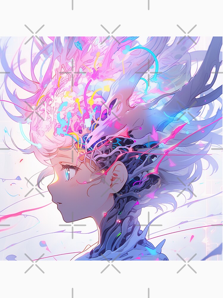 Bright Pink Surreal Alien Cyberpunk Anime Girl by bubblegoth