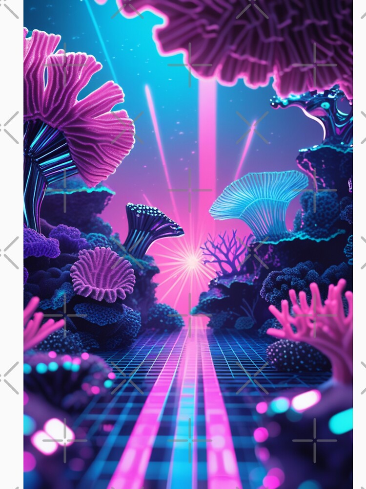Synthwave Sanctuary: Neon Coral Dreams by PrimeGens