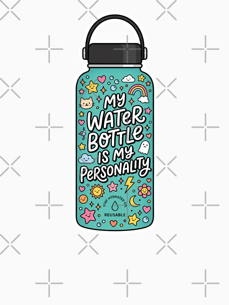 My Water Bottle Is My Personality Kawaii Aesthetic Hydration by SplashTastic
