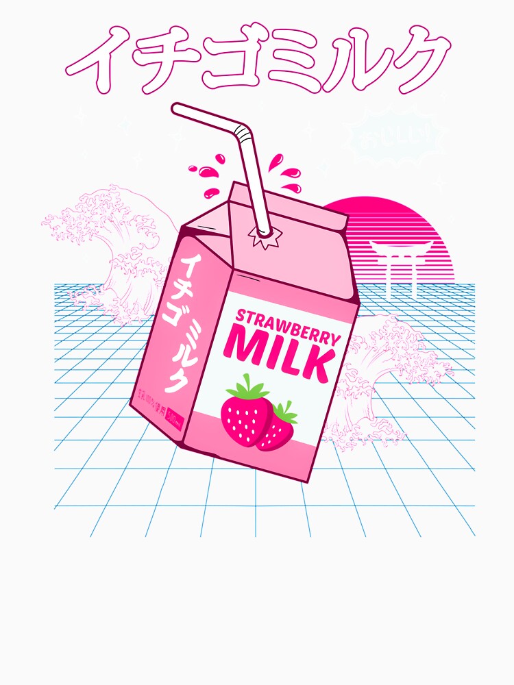 Vaporwave Aesthetic Art - Strawberry milk harajuku by Hitagivapor