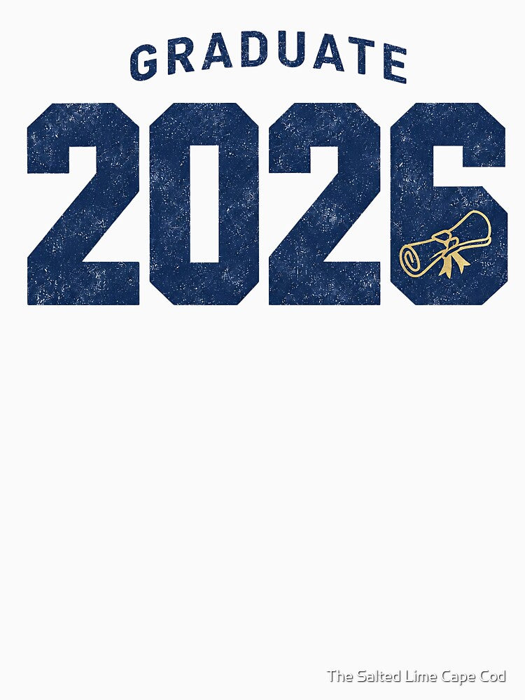 Graduate 2026 Navy Gold Graduation Design by The Salted Lime Cape Cod