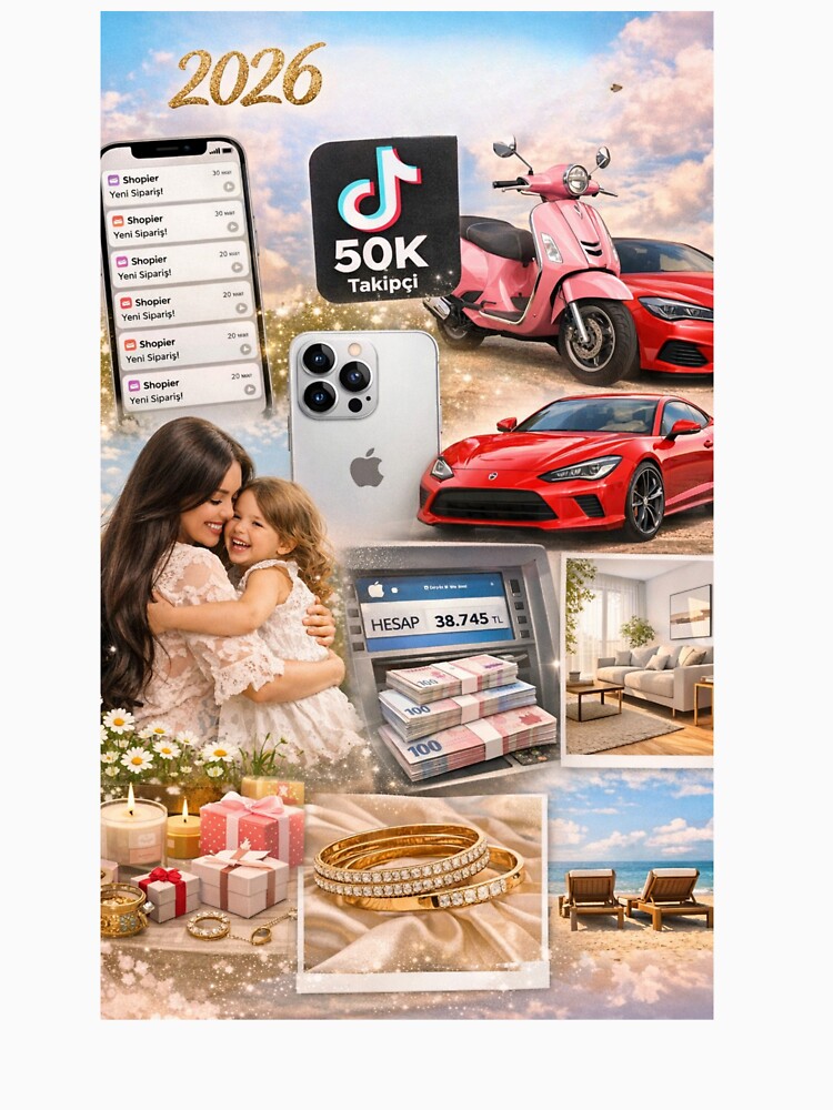 2026 Vision Board Aesthetic – Manifestation Goals Wallpaper for Ambitious Women by AdenDesign.