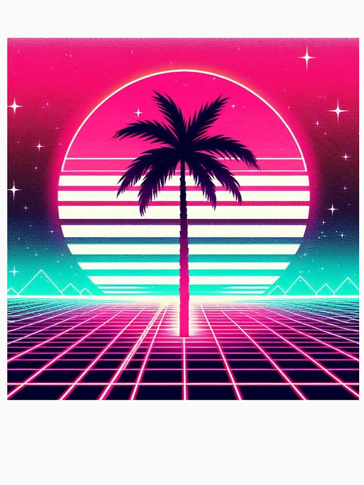 Neon Sunset Grid – Synthwave Palm Dreamscape by Dogandesighn