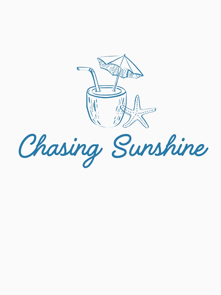 Chasing Sunshine Minimalist Beach Line Art - Tropical Coconut Summer by MagySale