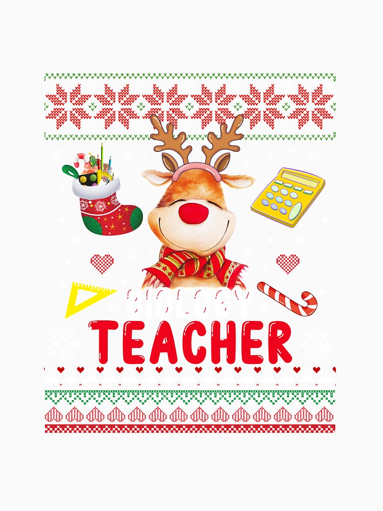 Biology Teacher Reindeer Christmas Light Merry Ugly Funny by Twan-Pas31
