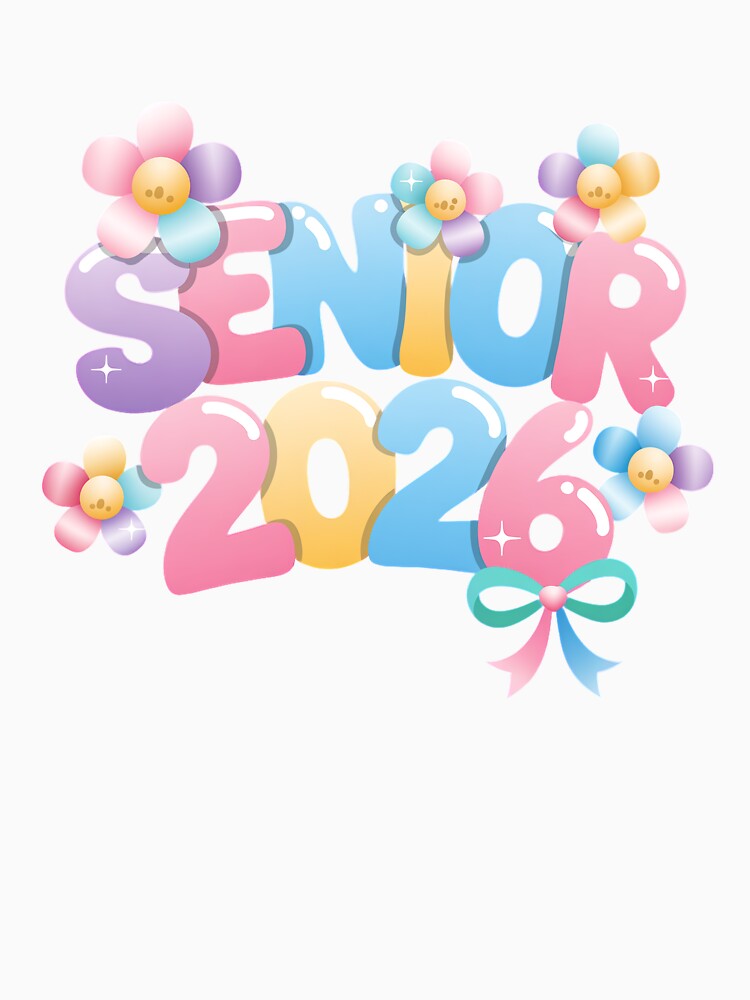 Senior 2026 Retro Bubble Letter Floral Aesthetic by pixelspaperslab