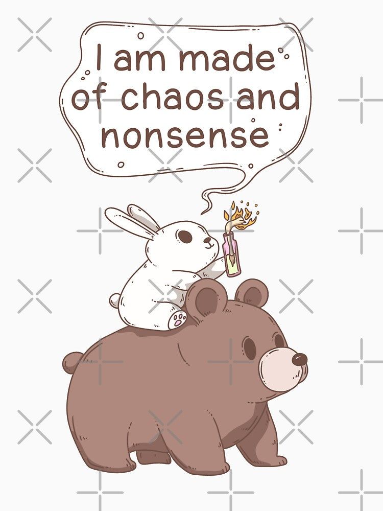 Chaos and Nonsense – Rabbit Riding Bear with Molotov Cocktail by Jess.a.creates