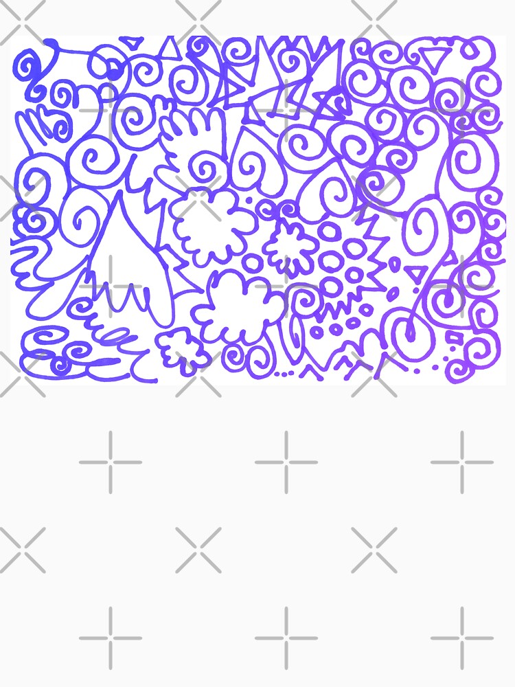 Abstract marker drawing | blue creative artsy hand drawing line composition by lausn