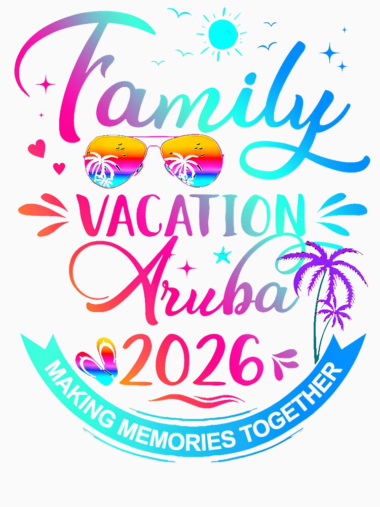 Family Vacation Aruba 2026 Palm Tree by CharlotteSandra