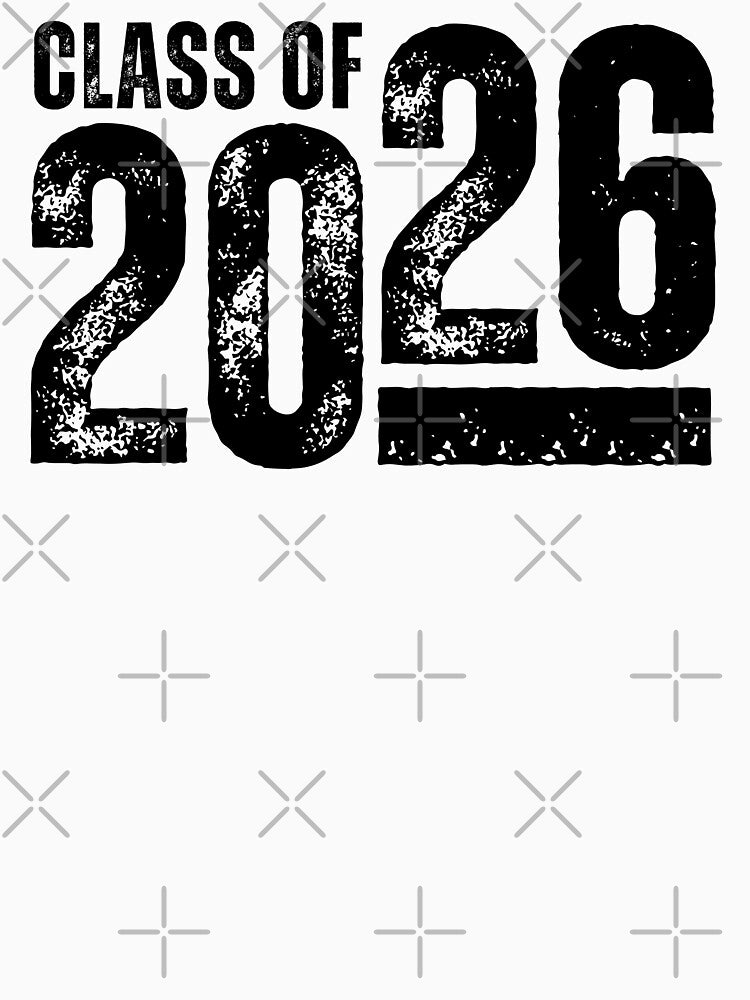 Class of 2026 – Bold Graduation Design with Distressed Style for Seniors and Grads Black Bar & Font by GFamilyC