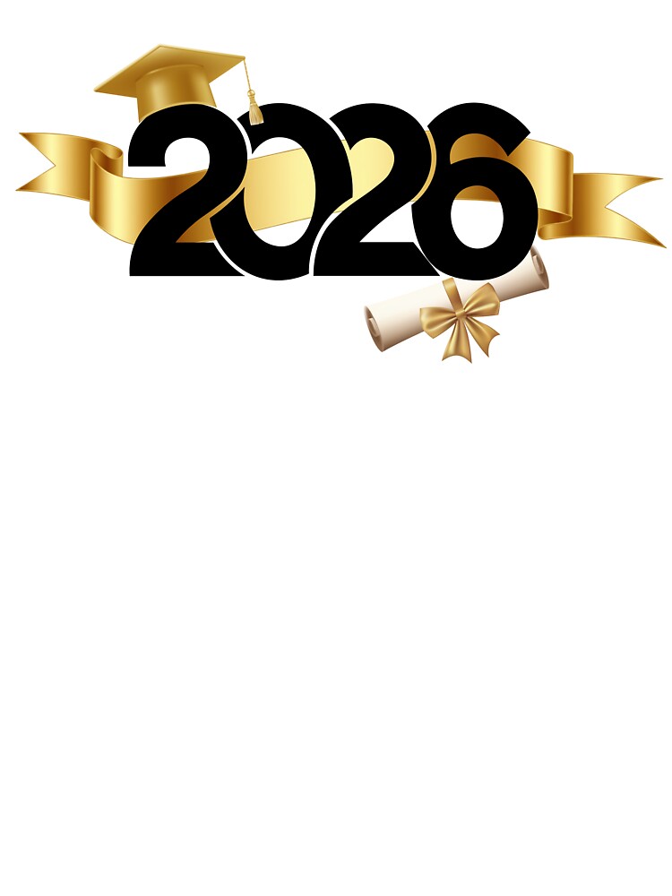 Graduate 2026 with Gold Graduation Hat & Gold Ribbon by JeweledDesigns