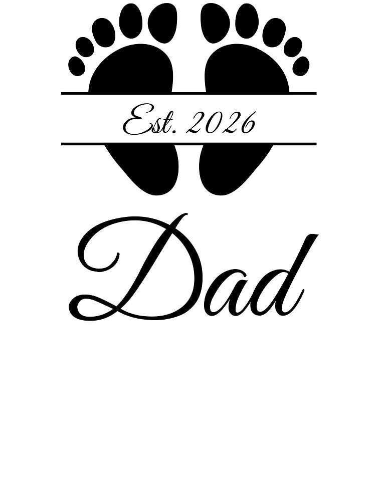 Dad Est. 2026 with Footprint Design by JeweledDesigns