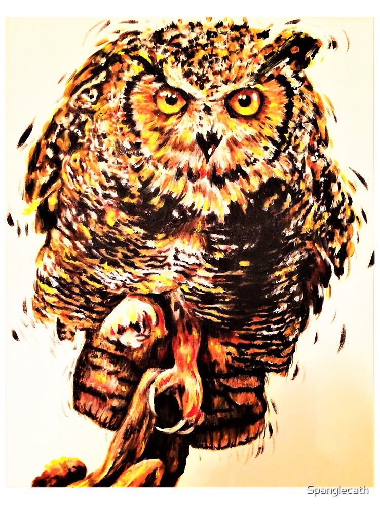 Owl painting in acrylics by Spanglecath