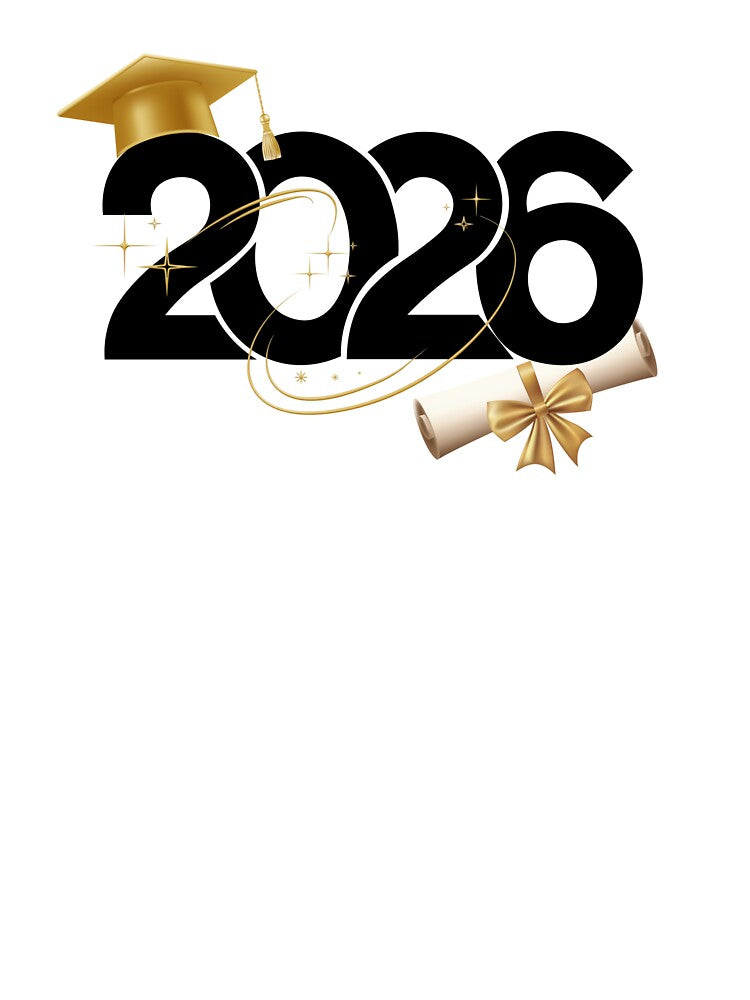 Graduate 2026 with Gold Graduation Hat & Gold Stars by JeweledDesigns