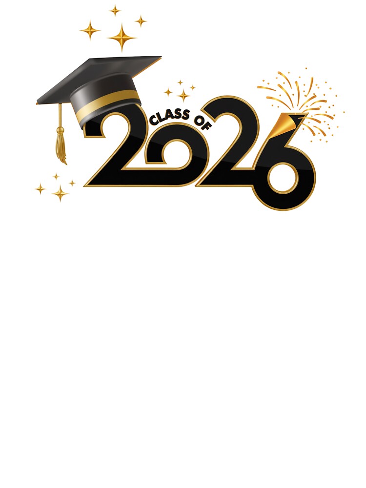 Class of 2026 Graduate with Black Graduation Hat & Stars by JeweledDesigns