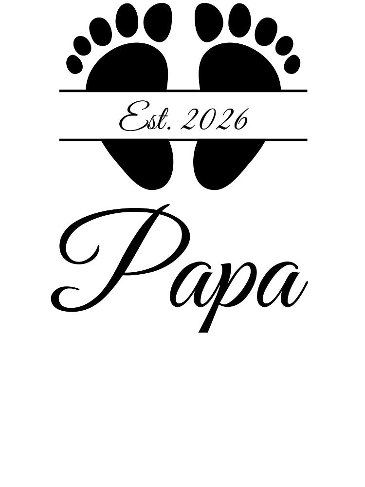 Papa Est. 2026 with Footprint Design by JeweledDesigns