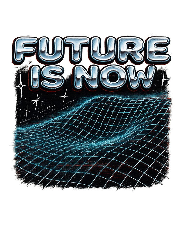 Future Is Now – Retro Cyber Grid Design by POD DYNASTY | Original Print On Demand T-Shirt Graphics