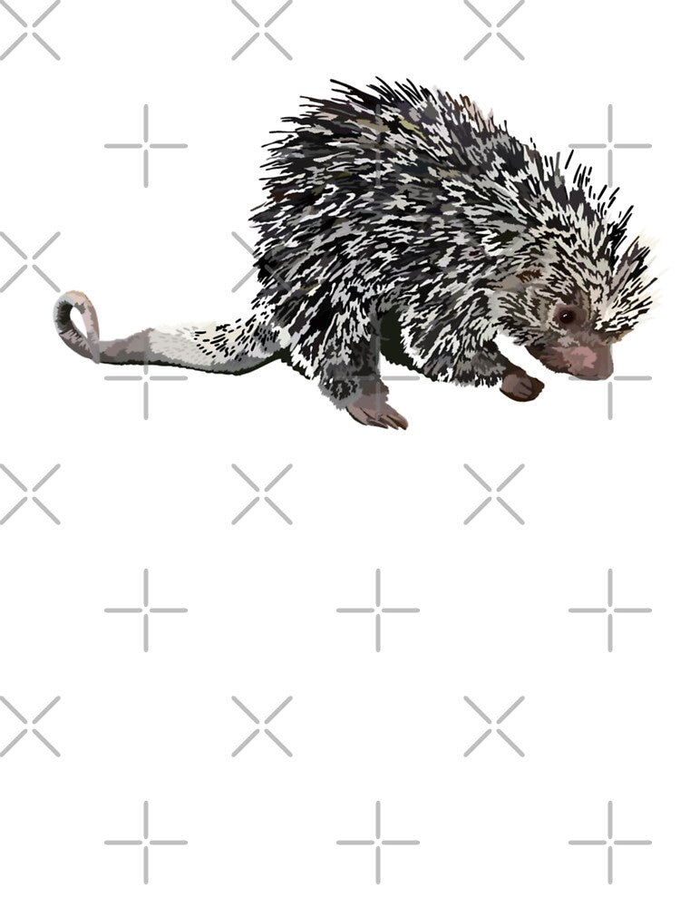 P is for Prehensile Tailed Porcupine,Prehensile-Tailed Porcupine Artwork – Unique Rodent Illustration and Wildlife Design by PrettylittlepastelUk