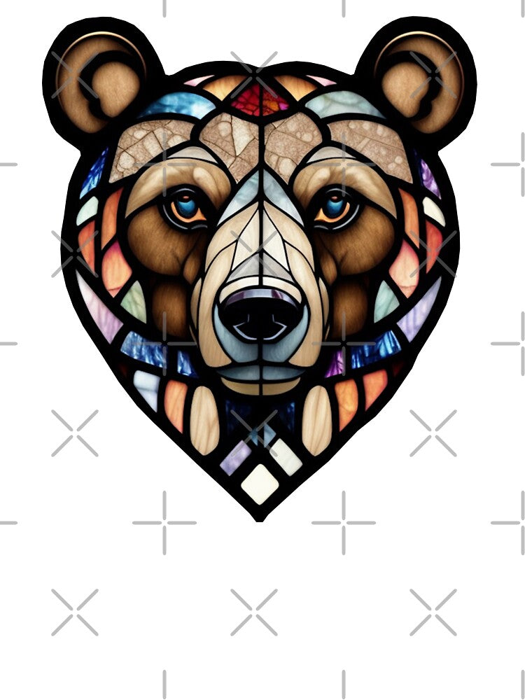 Stained Glass Bear Head No Background by DBSR-LLC