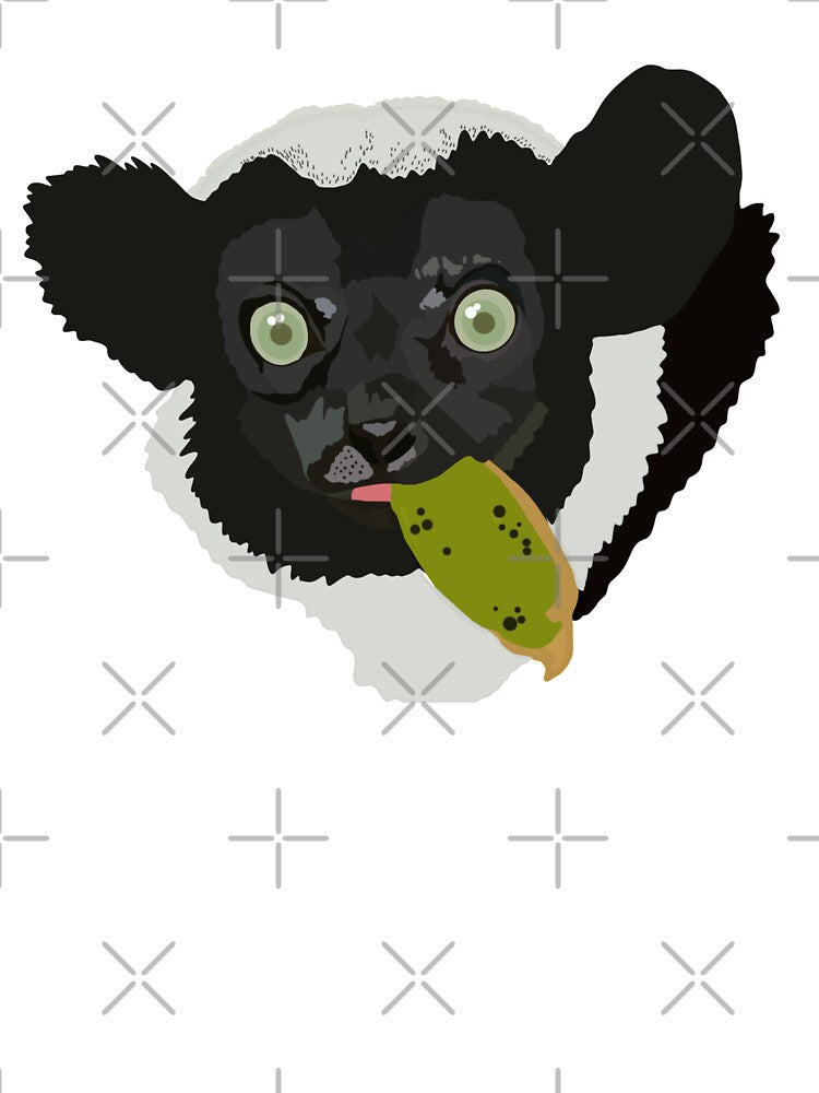 I is for Indri Lemur,Indri Lemur Illustration – Majestic Primate Art for Wildlife and Nature Lovers by PrettylittlepastelUk